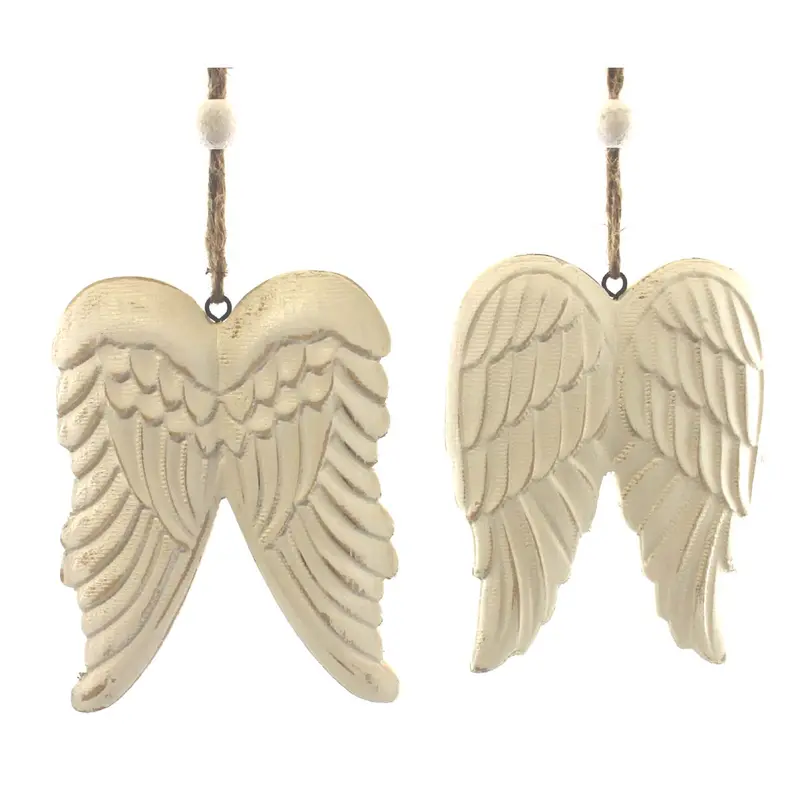 Hand-Painted Wooden Angel Wings Ornament – Holiday Or Everyday Decor 1