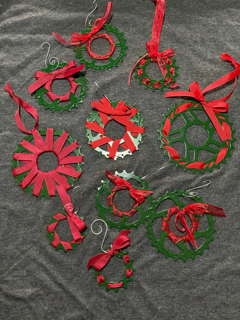Handcrafted Bicycle-Themed Christmas Tree Ornaments 1