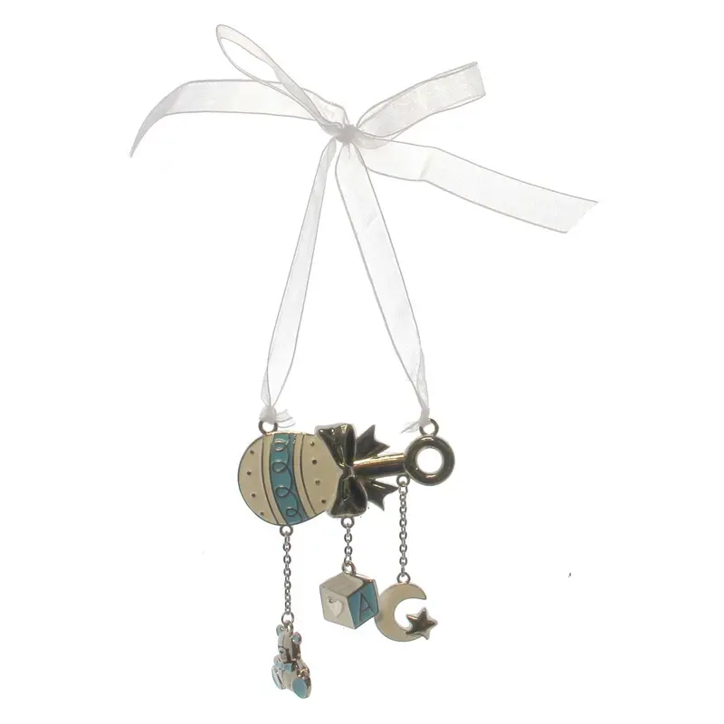 Handcrafted Blue Rattle Ornament For Baby Boys 1