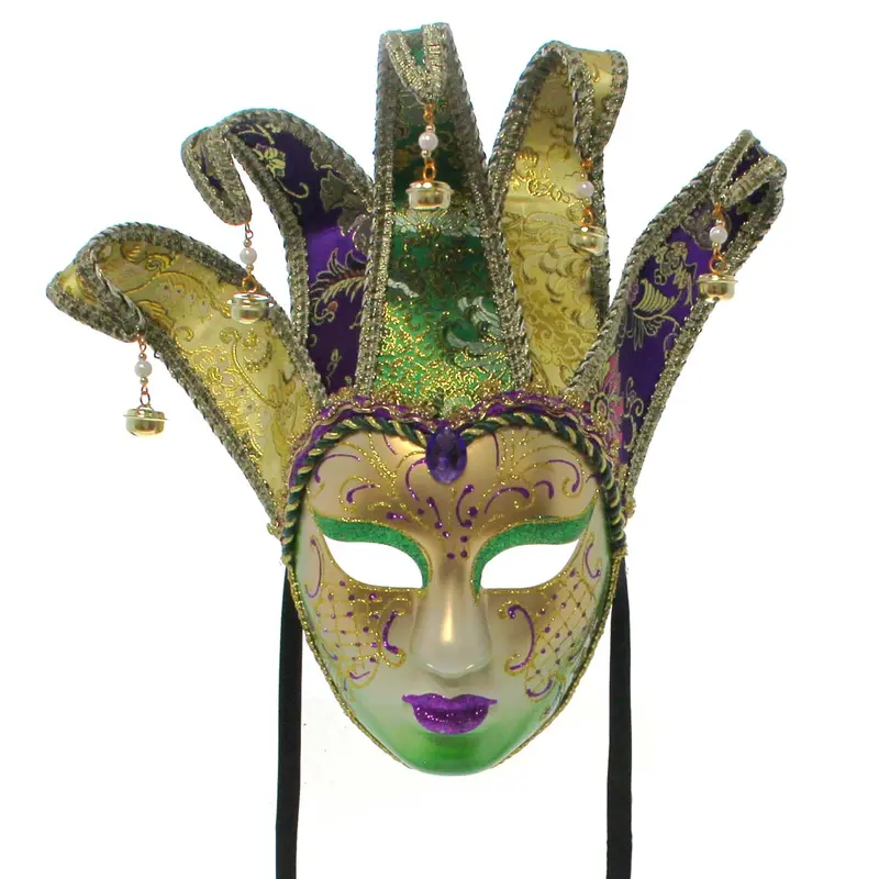 Handcrafted Mardi Gras Mask With Five Ornamental Horns 1