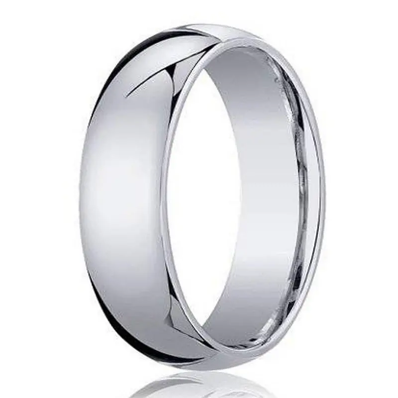Harrison 6Mm Domed 10K White Gold Men'S Wedding Band 1