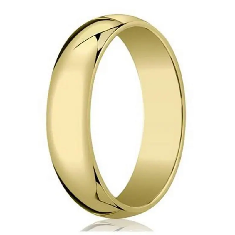 Harrison 6Mm Domed Polished 14K Yellow Gold Men'S Wedding Band 1