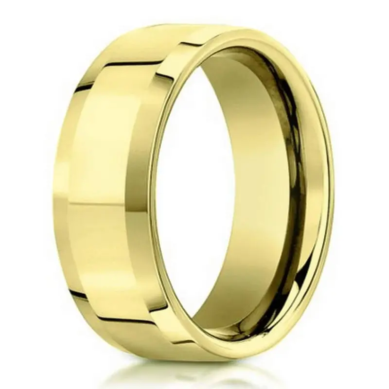 Highland Men'S 6Mm 14K Yellow Gold Polished Wedding Band With Beveled Edges 1