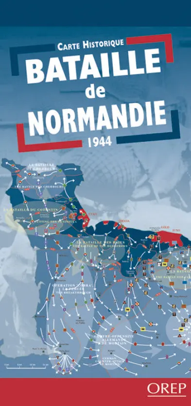 Historical Battle Of Normandy Map – Bilingual Edition (English/French) 1