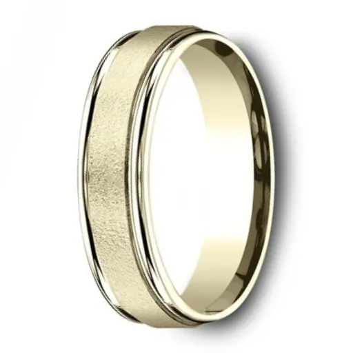 Horizon 10K Yellow Gold Men'S Wedding Band – 6Mm With Delicate Milgrain Detailing 1