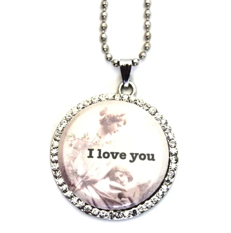"I Love You" Engraved Pendant Necklace 1