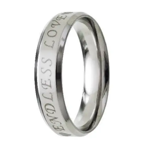 Infinity Stainless Steel Ring — 'Endless Love' Laser Engraved, 6Mm 1