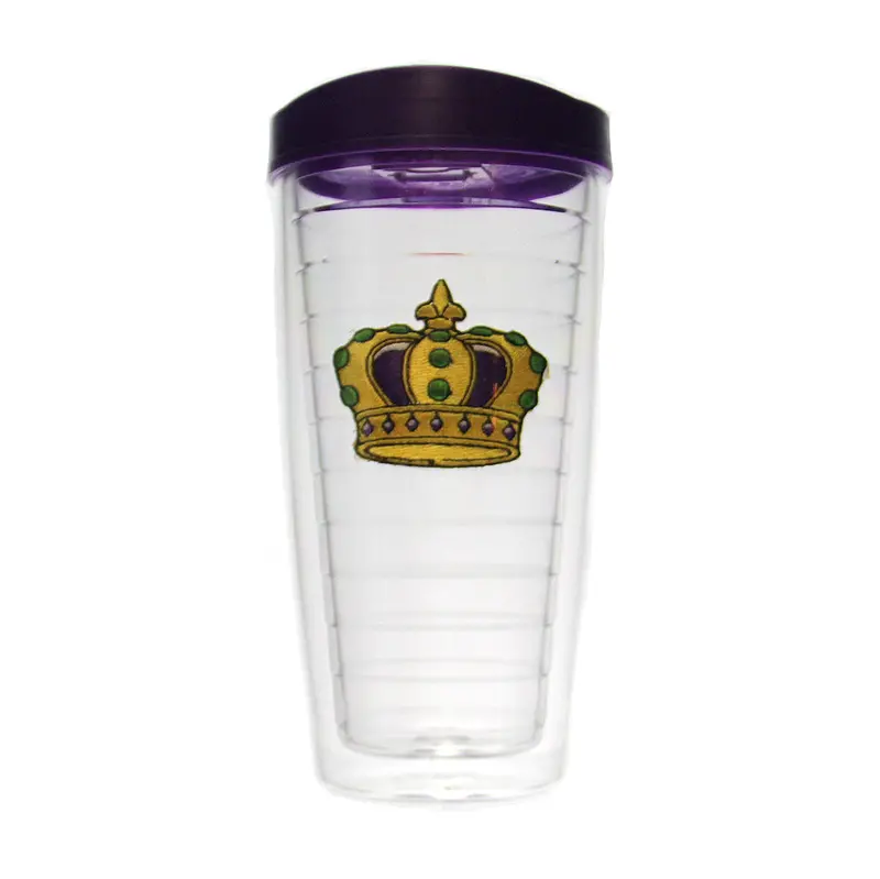 Insulated 16 Oz Tumbler – Mardi Gras Crown Design 1