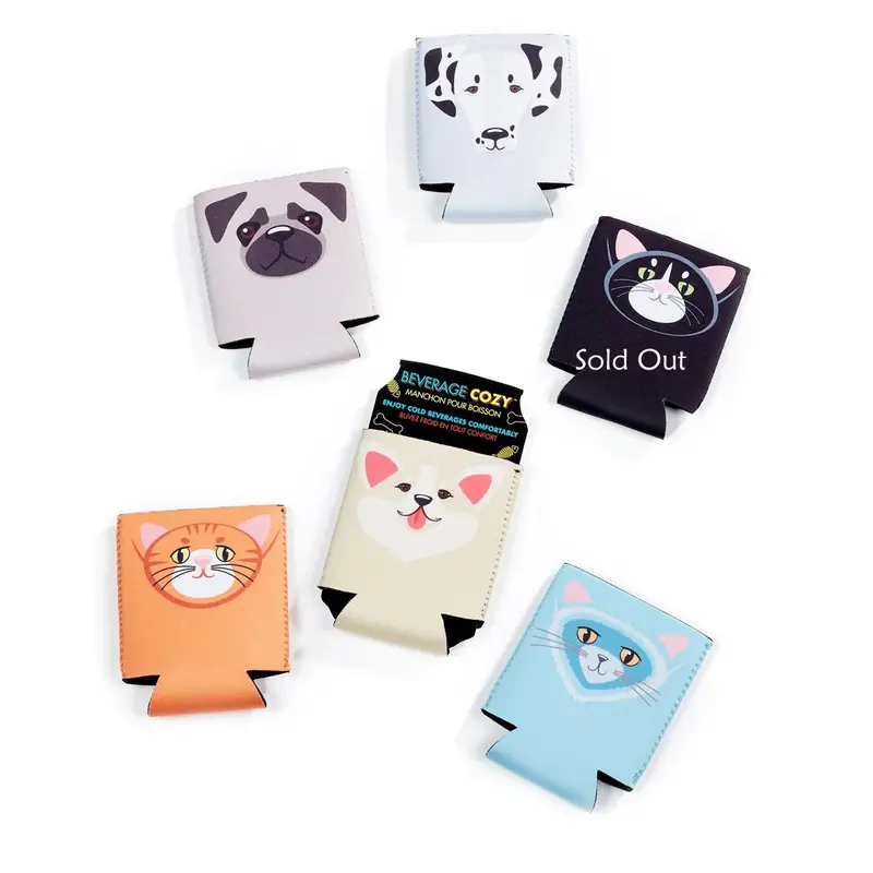 Insulated Drink Cozies Featuring Cat And Dog Designs 1