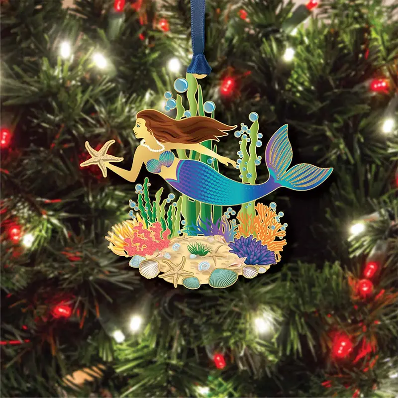 Iridescent Mermaid-Themed Holiday Ornament 1