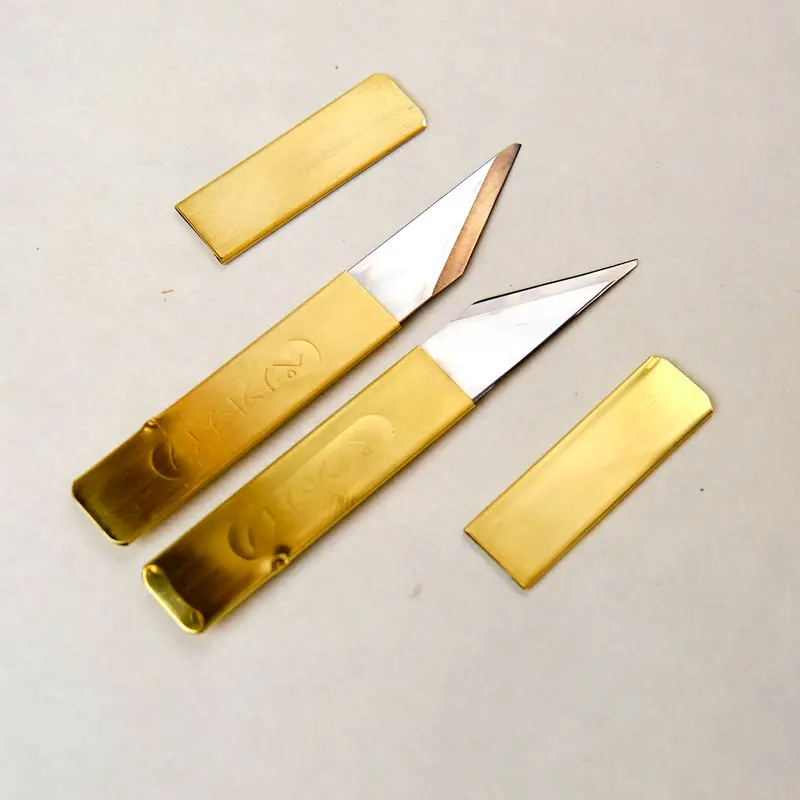 Japanese Kiridashi Brass Knife Set – Left & Right Handed 1