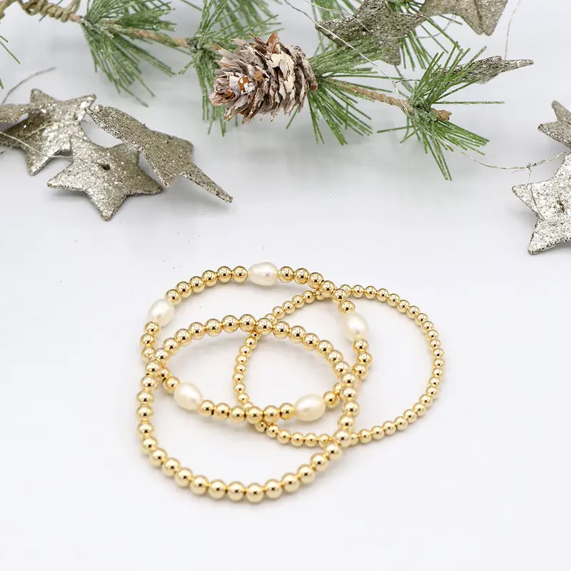 Jsd Classic Gold Link Bracelets – Set Of Three 1
