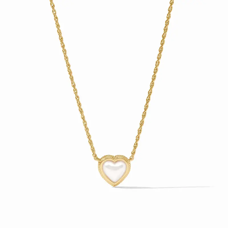 Julie Vos Heart Pendant Necklace – Freshwater Pearl 1
