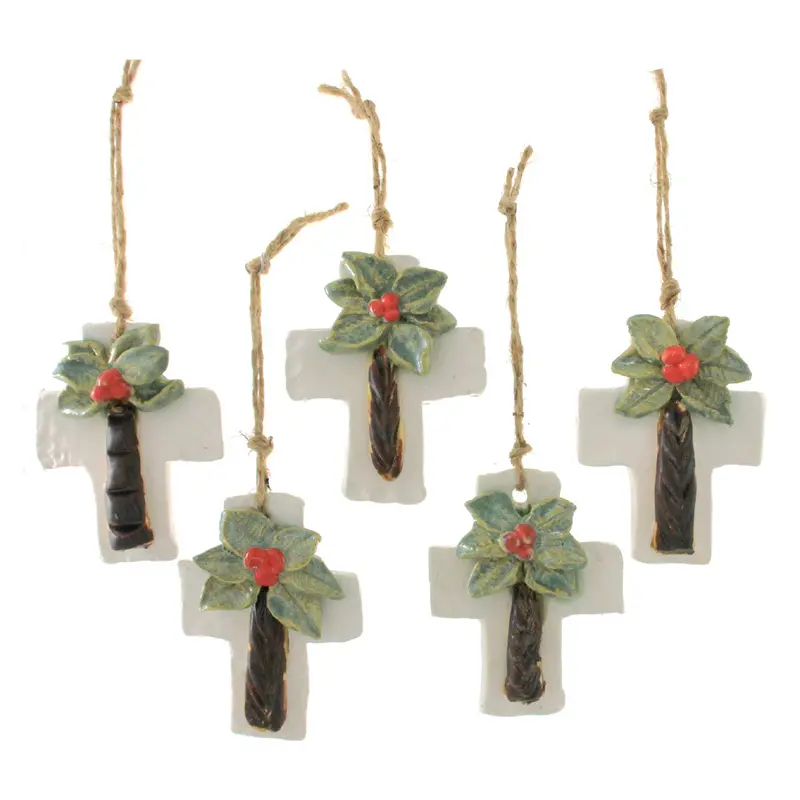 Kimberly Lang Hurricane Cross Pendant – X-Small, White With Red Berries 1