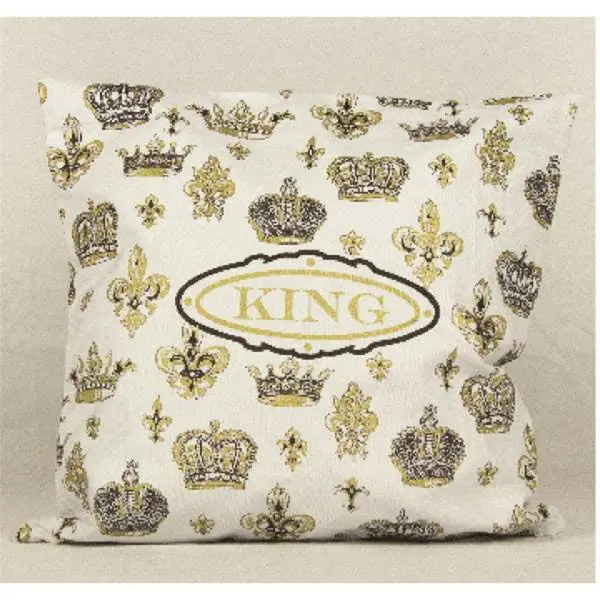 'King' Embroidered Throw Pillow – 18 X 18 Inches 1
