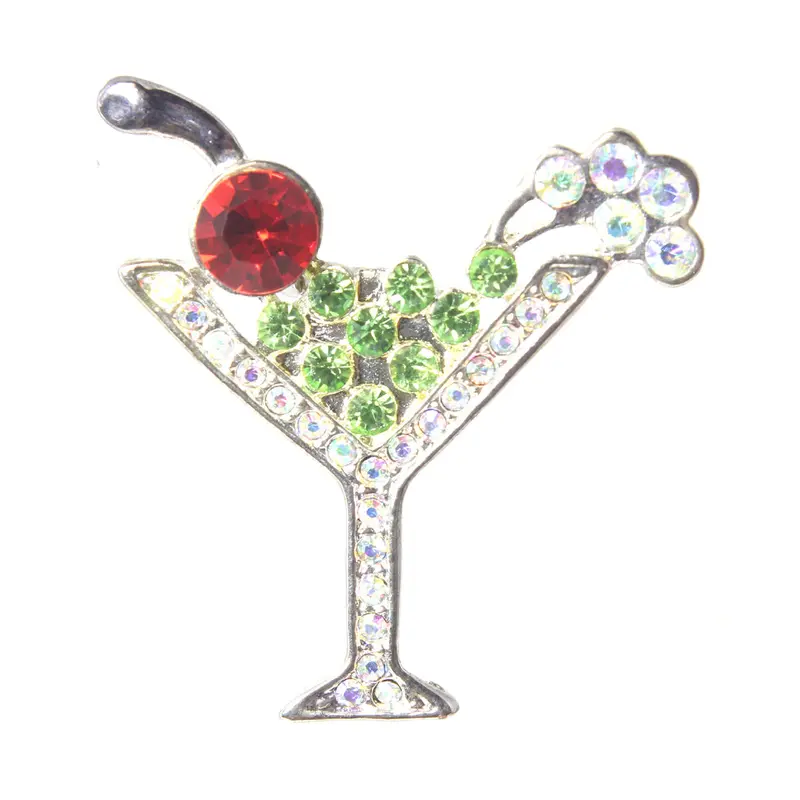 Kirks Folly Martini-Themed Enamel Pin (Red & Green) 1
