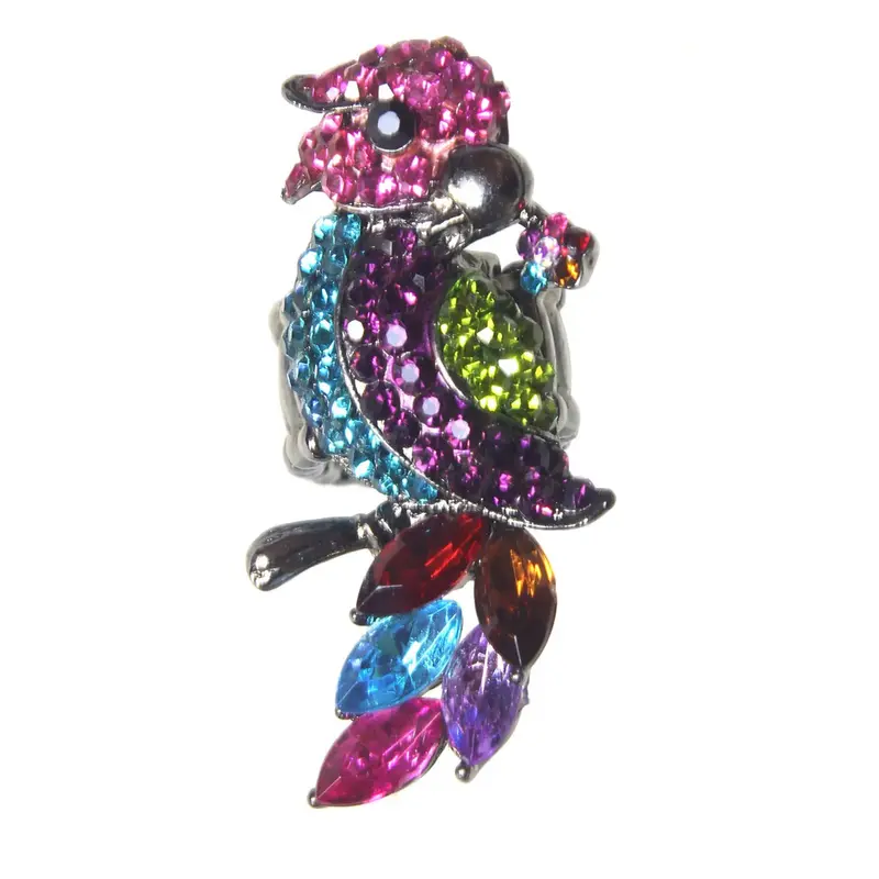 Kirks Folly Parrot Design Stretch Ring In Gold Tone 1