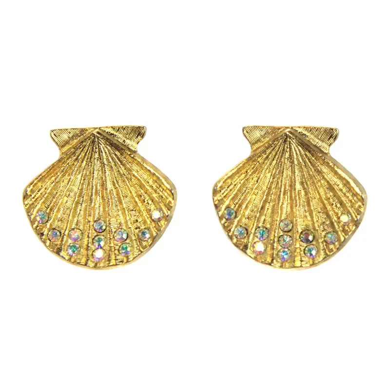 Kirks Folly Scalloped Shell Clip-On Earrings 1