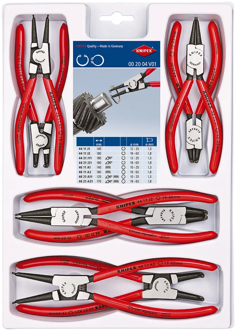 Knipex 8-Piece Circlip Plier Set – Professional-Grade, Foam-Filled Case 1