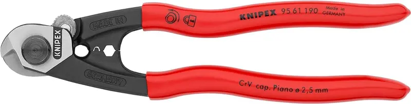 Knipex 95 61 190 Sb 190 Mm Pvc-Grip Wire Rope And Bowden Cable Cutters 1