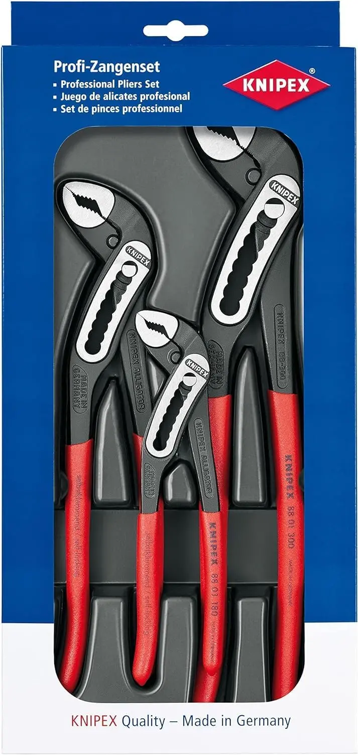 Knipex Alligator Water Pump Pliers Set – 3-Piece, 180/250/300 Mm, Self-Adjusting Jaws (V03 Series) 1