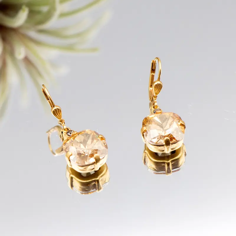 La Vie Parisienne Champagne-Tone Gold Dangle Earrings 1