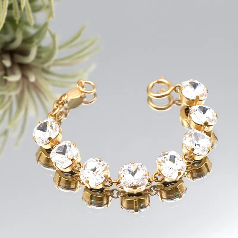 La Vie Parisienne Clear Crystal Gold Bracelet – Brilliant Faceted Cz Accents 1