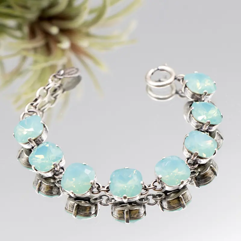 La Vie Parisienne Pacific Opal Silver Bracelet – Ocean-Hued Natural Stone Accent 1