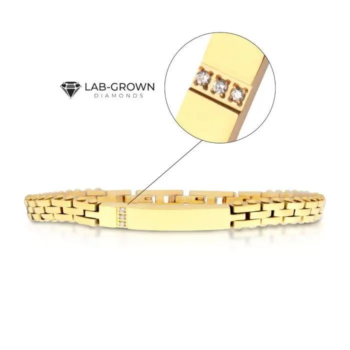 Lab-Created Diamond Tennis Bracelet In 18K Gold-Plated Stainless Steel 1