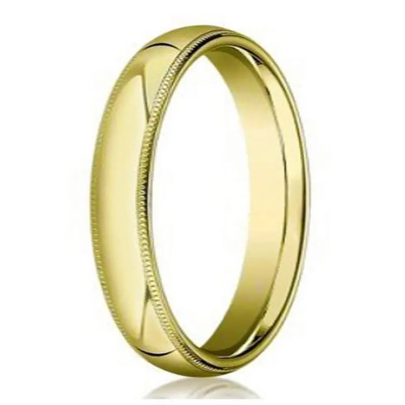 Langford 14K Yellow Gold Wedding Band – Milgrain-Edged Polished Design, 5Mm 1