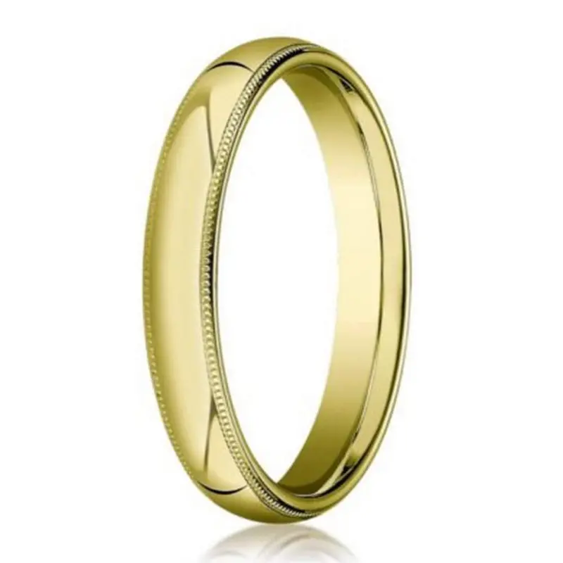 Langford 4Mm Domed Men'S 14K Yellow Gold Wedding Band With Milgrain Detailing 1
