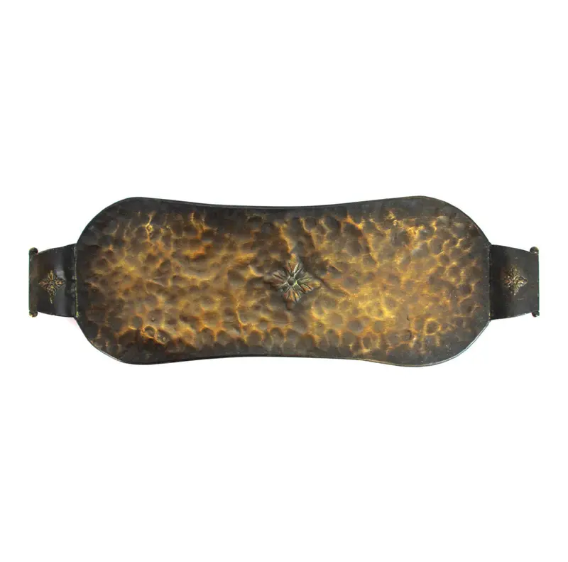 Large Hammered Metal Serving Tray 1