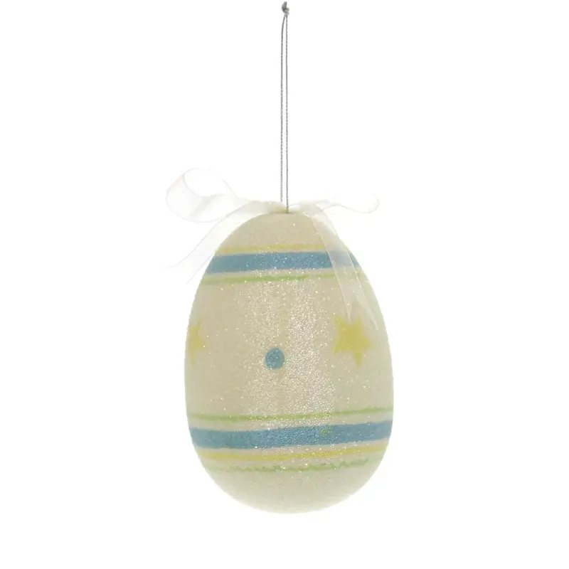 Large Hand-Beaded Easter Egg Ornament For Holiday Decor 1