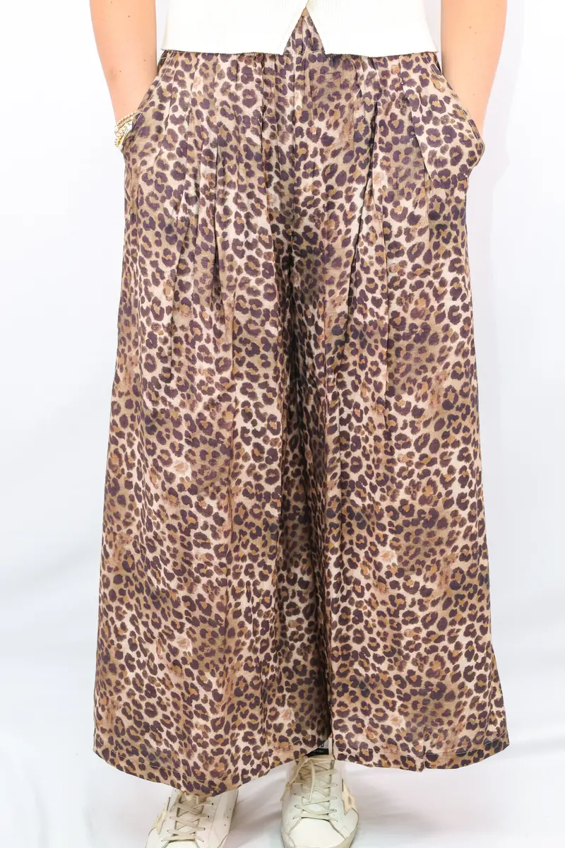 Leopard-Print Skirt-Pant Hybrid 1