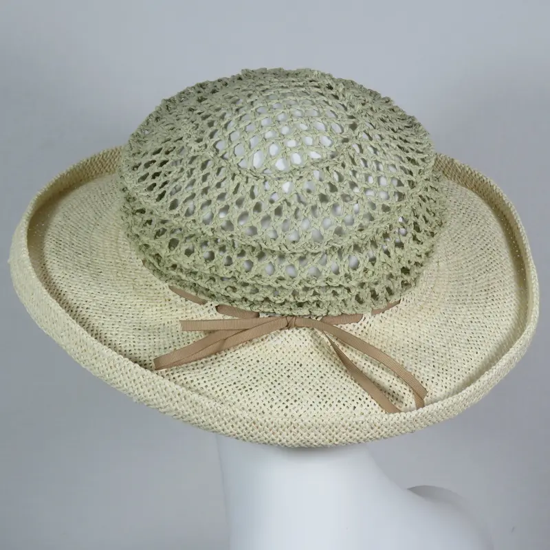 Lido Hat Featuring Ivory And Celery Green Accents 1