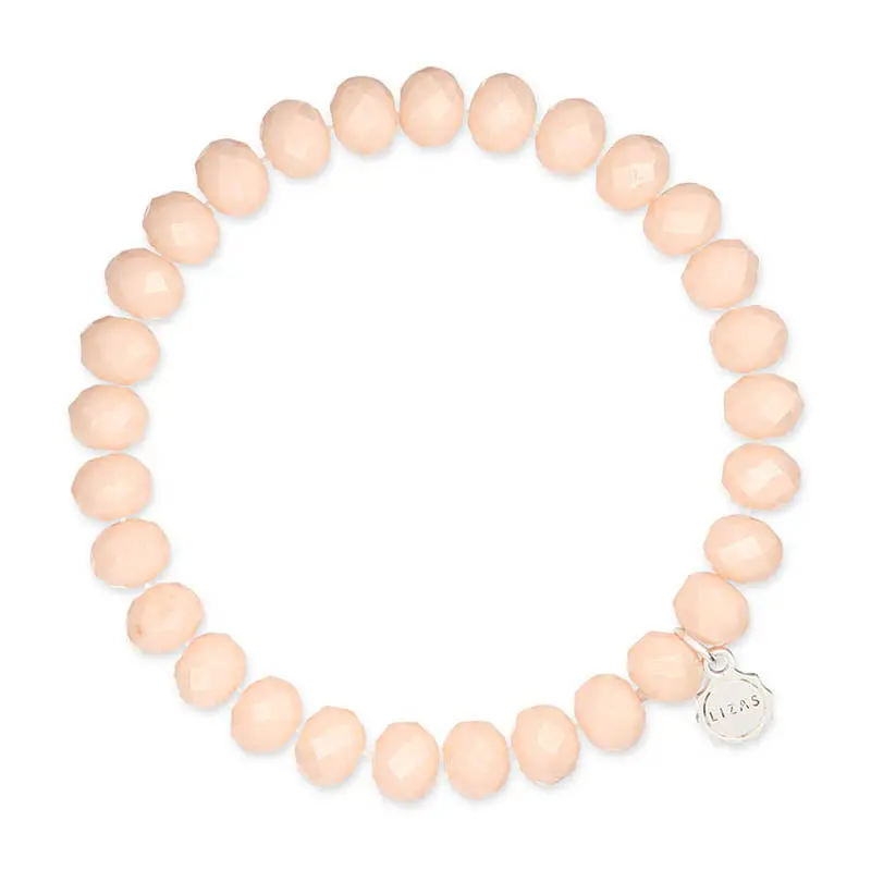 Light Peach 8Mm Crystal Bracelet 1
