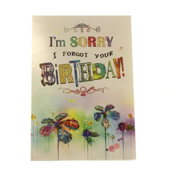 Lighthearted Belated Birthday Card With Apologetic Charm 1