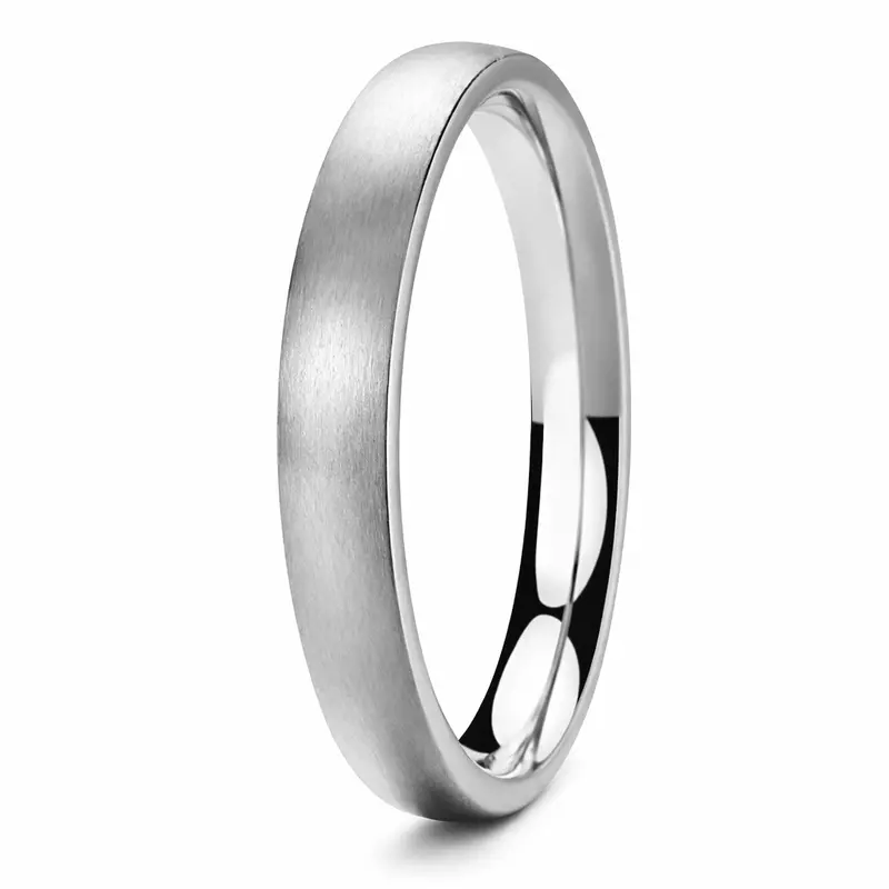 Linear Cobalt Chrome Ring – Dual-Finish (Brushed & Polished) – 3Mm 1