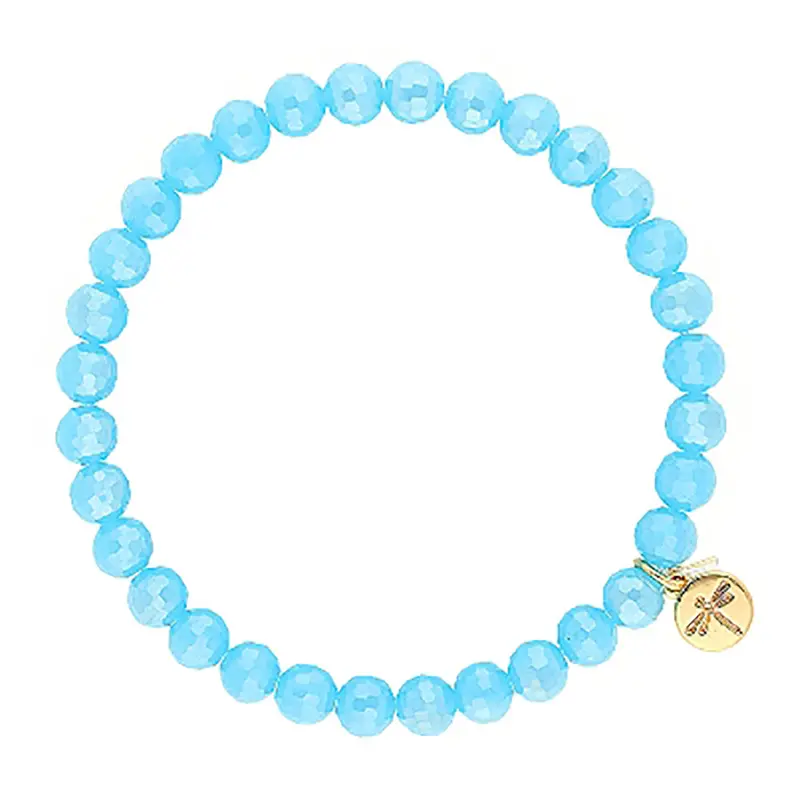 Liza'S Clairsville 6Mm Light Aqua Round Crystal Bracelet 1