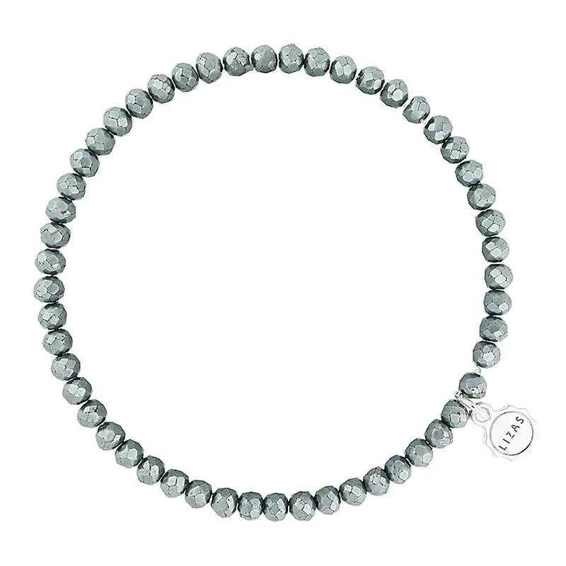 Liza'S Knoxville 4Mm Crystal Beaded Bracelet In Slate Gray 1