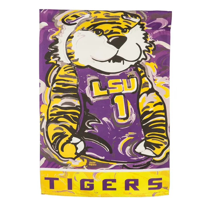 Lsu Mascot Suede Flag – 29" X 43" Officially Licensed Outdoor Banner By Justin Patten 1