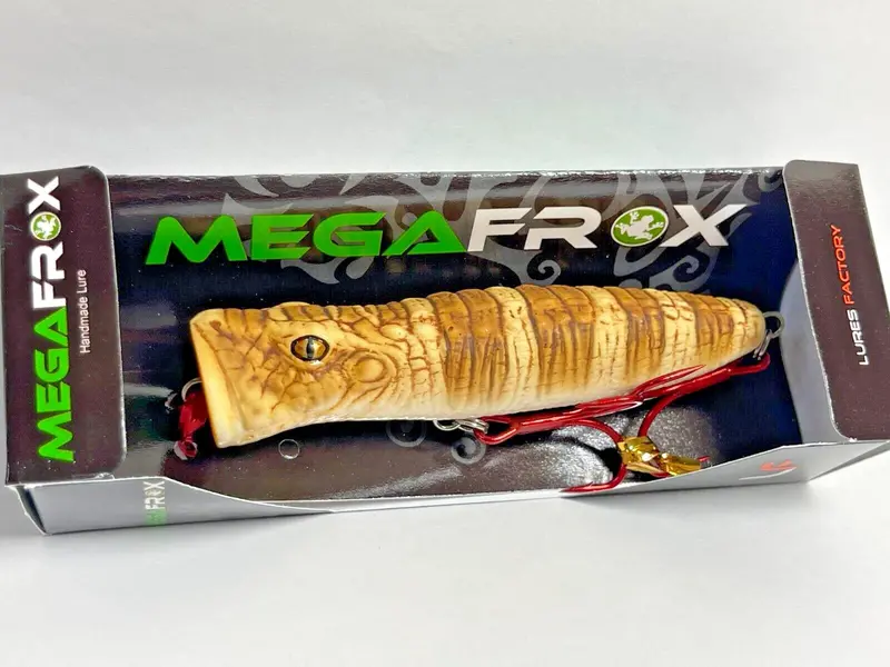 Lures Factory Caiman Popper #06 – Paraguay Lizard Finish Topwater Lure For Saltwater And Brackish Zones 1