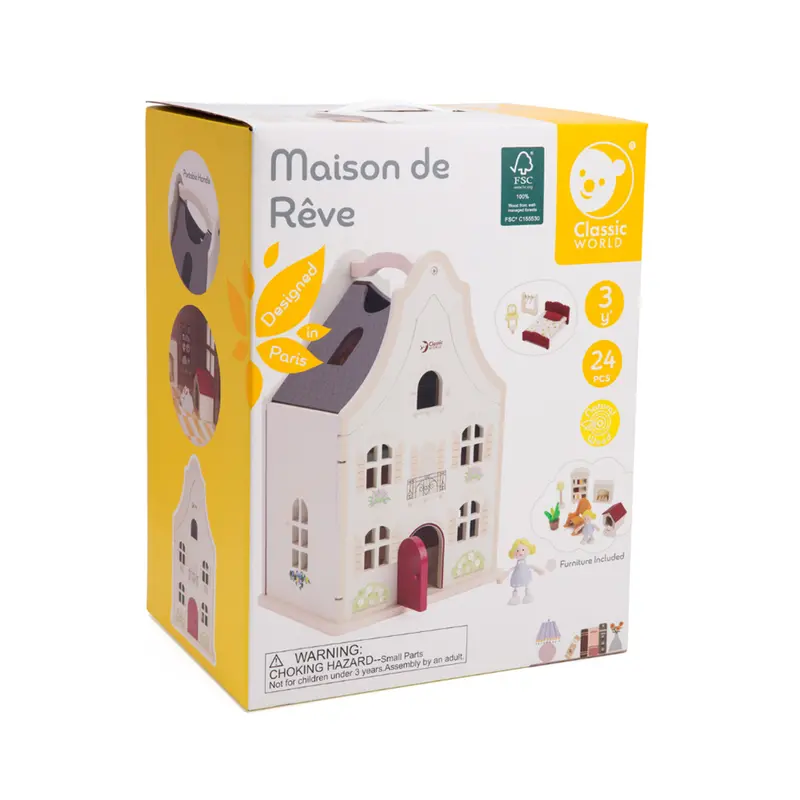 Maison De Rêve Dollhouse – Classic World French-Style Wooden Playhouse 1