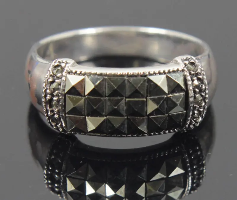 Marcasite Accent Sterling Silver Ring – Size 9 1