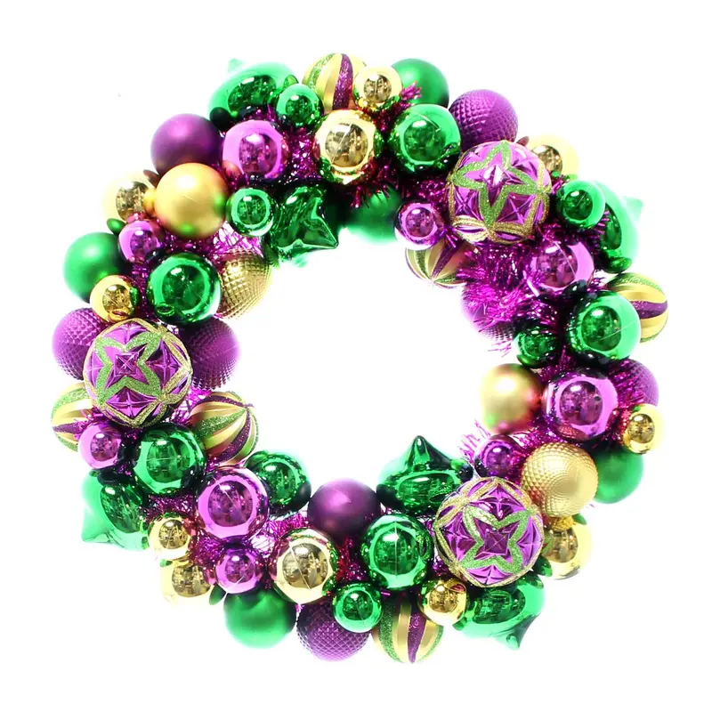 Mardi Gras Ball Wreath – Ornamental Celebration Garland 1