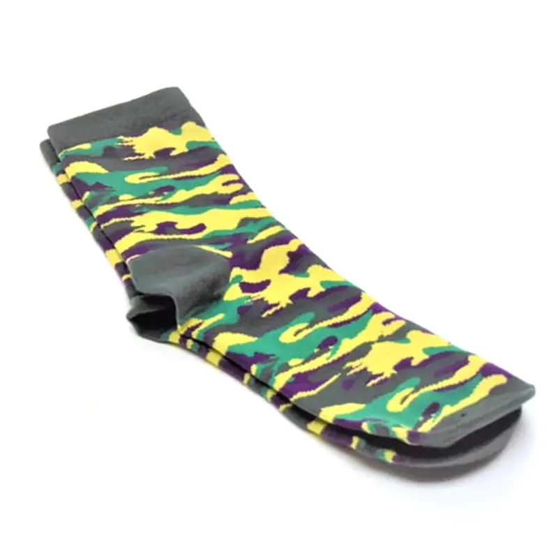 Mardi Gras Camo Pattern Socks – Women'S Fun & Festive Fit 1