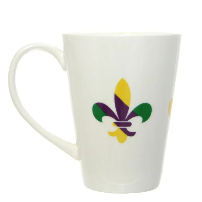 Mardi Gras Inspired Fleur-De-Lis Ceramic Mug 1