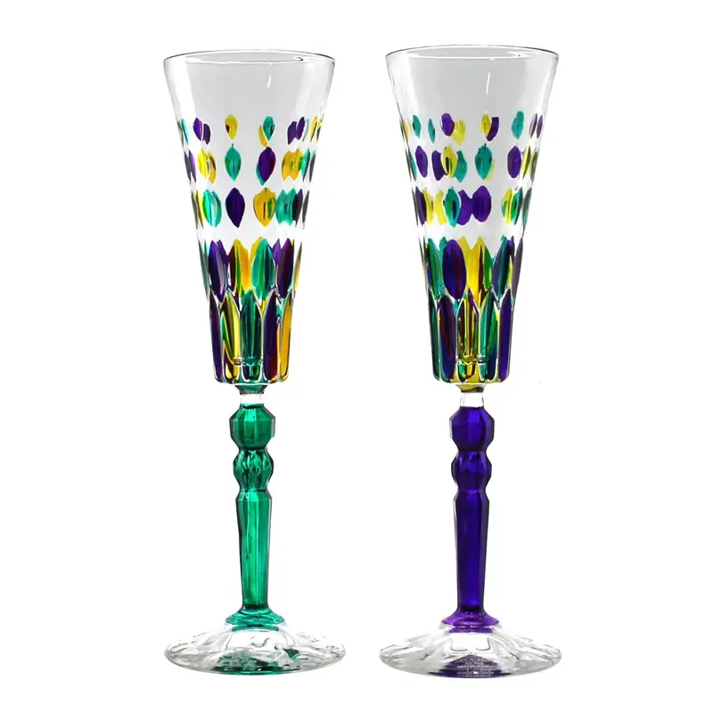 Mardi Gras Marilyn Diamond Flute Glass – Champagne Style 1