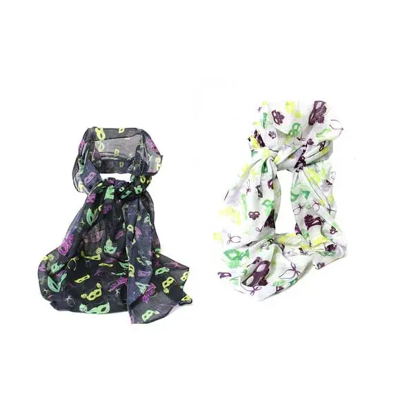 Mardi Gras Mask Scarf – 72 X 32 Inch Festive Wrap 1