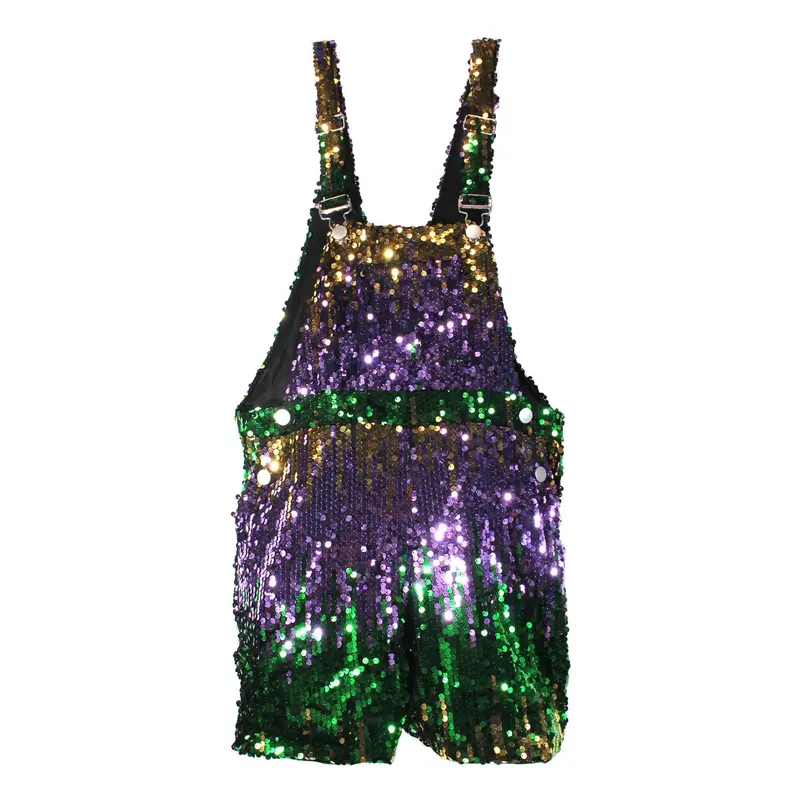 Mardi Gras Sequin Overalls For Party Outfits 1